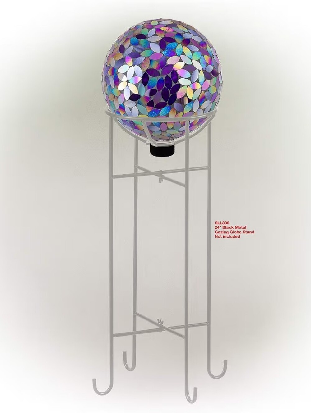 Alpine Corporation 10" Purple Mosaic Glass Gazing Globe – New in Box Garden Yard - Picture 4 of 10